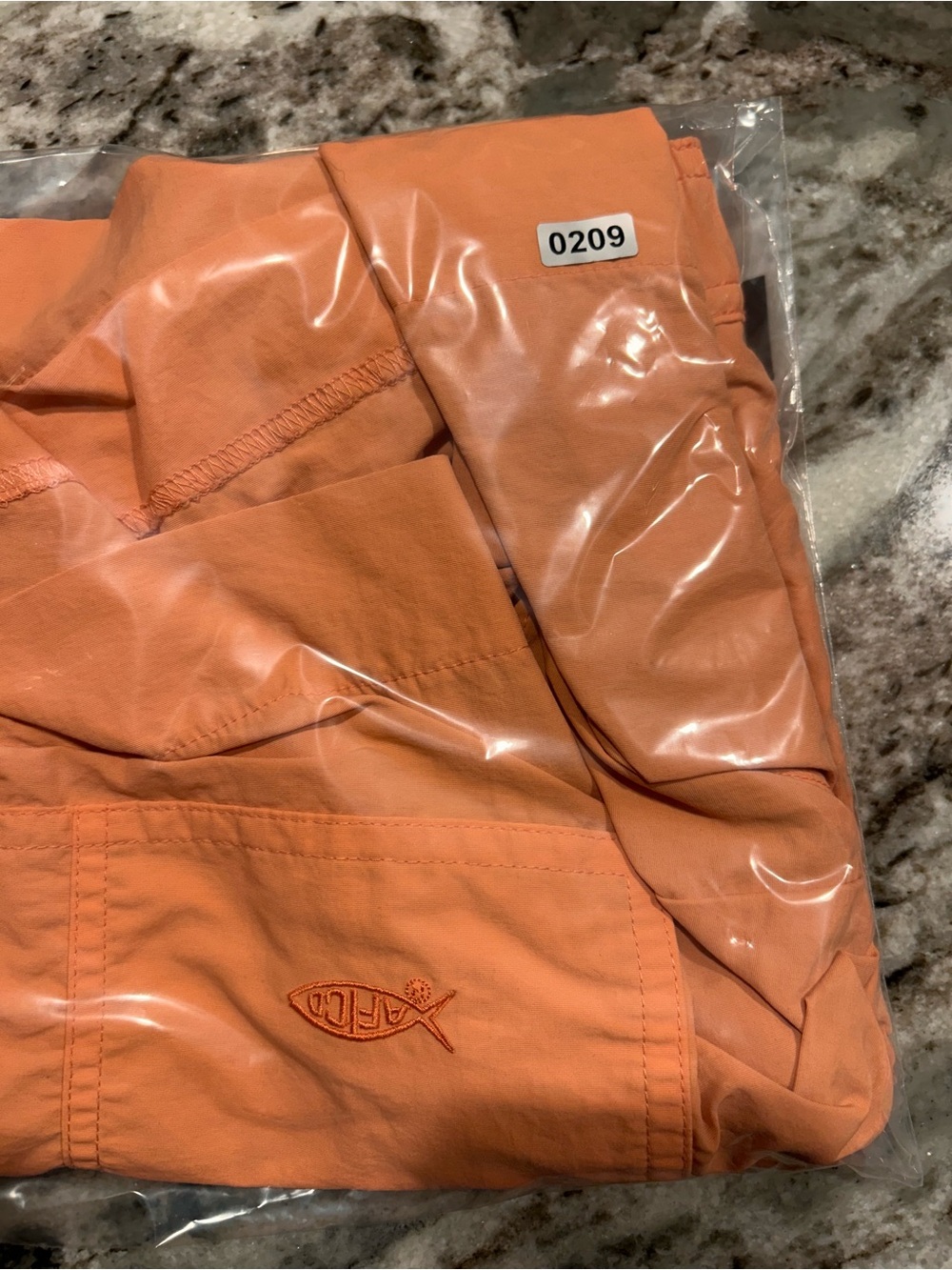 AFTCO Mens M01 Fishing Shorts Orange Size 32 Elastic Waist Utility Pockets - Picture 7 of 7